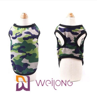 Camo 개 셔츠 애완 동물 의류 민소매 일반 티셔츠 다채로운 통기성 메쉬