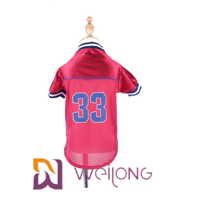 개를 위한 메시 애완 동물 t-셔츠 맞춤형 고무 인쇄 번호 여름 t-셔츠