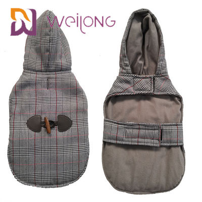 Houndstooth 브러시 트리코 맞춤형 개 후드 겨울 따뜻한 BSCI 강아지 까마귀 유지
