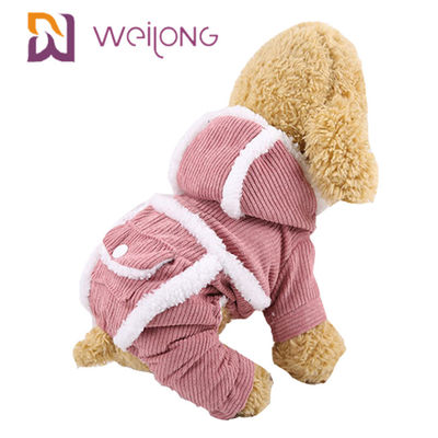 BSCI 100% 폴리 코듀로이 애완 동물 잠옷 가을 겨울