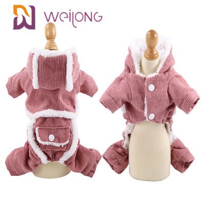 BSCI 100% 폴리 코듀로이 애완 동물 잠옷 가을 겨울