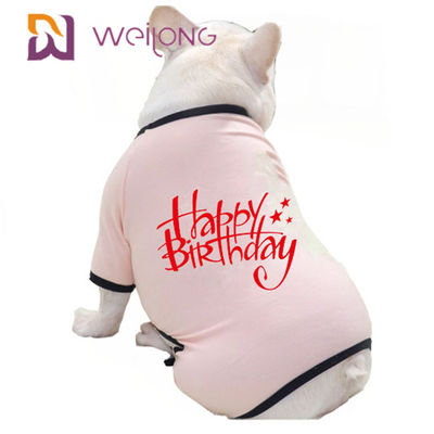 봄 / 여름 생일 애완 동물 잠옷 CVC 저지 강아지 잠옷