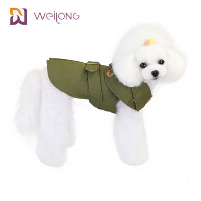 개를 위한 단추 오프닝 먼지 고양이 겨울 착용 격자 무늬 면 화포 애완 동물 윈드 브레이커